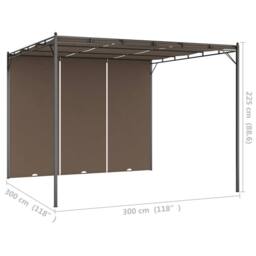 Berkfield Home Durable Garden Gazebo with Side Curtain 3x3x2.25 m Taupe - thumbnail 9