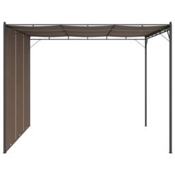 Berkfield Home Durable Garden Gazebo with Side Curtain 3x3x2.25 m Taupe - thumbnail 4