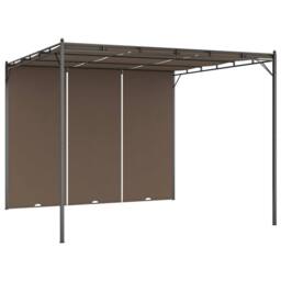 Berkfield Home Durable Garden Gazebo with Side Curtain 3x3x2.25 m Taupe - thumbnail 3