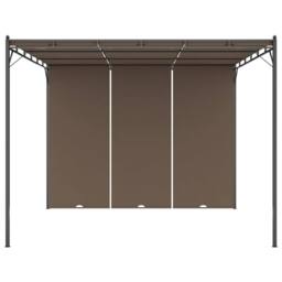 Berkfield Home Durable Garden Gazebo with Side Curtain 3x3x2.25 m Taupe - thumbnail 1