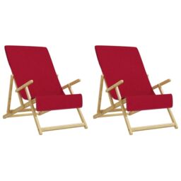Berkfield Home Beach Towels 2 pcs Burgundy 60x135 cm Fabric 400 GSM in Red - thumbnail 4