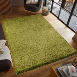 Smart Living Soft Fluffy 5cm Thick Pile Shaggy Area Rugs for Living Room, Bedroom in Green - Size: 60 cm x 110 cm - thumbnail 2