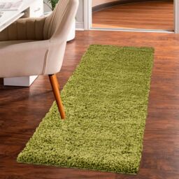 Smart Living Soft Fluffy 5cm Thick Pile Shaggy Area Rugs for Living Room, Bedroom in Green - Size: 60 cm x 110 cm - thumbnail 3