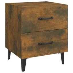 Berkfield Home Bedside Cabinet Smoked Oak 40x35x47.5 cm in Brown
