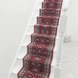 runrug Stair Runner Carpet for Staircases - Soft & Comfy, 9mm - 'Kashan' in Red - Size: 60 cm x 660 cm - thumbnail 7