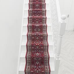 runrug Stair Runner Carpet for Staircases - Soft & Comfy, 9mm - 'Kashan' in Red - Size: 60 cm x 660 cm - thumbnail 6