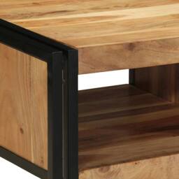 Berkfield Home Coffee Table 50x50x38 cm Solid Wood Acacia in Brown - Size: 50 x 50 x 38 cm - thumbnail 6