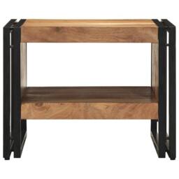 Berkfield Home Coffee Table 50x50x38 cm Solid Wood Acacia in Brown - Size: 50 x 50 x 38 cm - thumbnail 4