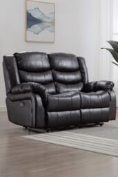 More4Homes Seattle 2 Seater Electric High Back Bonded Leather Recliner Sofa in Brown