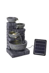 H&O Direct Rustic Solar-Powered Outdoor Water Fountain with Lights in Grey - thumbnail 4