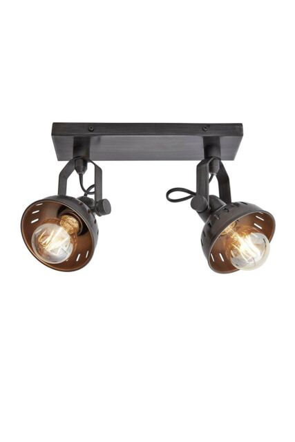 Industville Swivel Spotlight Flush Mount, Double, Pewter in Dark Grey - image 1