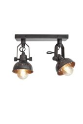 Industville Swivel Spotlight Flush Mount, Double, Pewter in Dark Grey - thumbnail 3