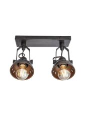 Industville Swivel Spotlight Flush Mount, Double, Pewter in Dark Grey - thumbnail 2