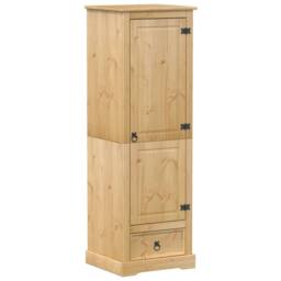 Berkfield Home Wardrobe Corona 55x50x170 cm Solid Wood Pine in Brown - Size: 55 x 50 x 170 cm - thumbnail 1