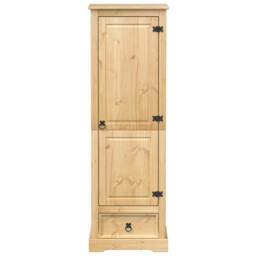 Berkfield Home Wardrobe Corona 55x50x170 cm Solid Wood Pine in Brown - Size: 55 x 50 x 170 cm - thumbnail 4