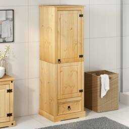 Berkfield Home Wardrobe Corona 55x50x170 cm Solid Wood Pine in Brown - Size: 55 x 50 x 170 cm - thumbnail 3