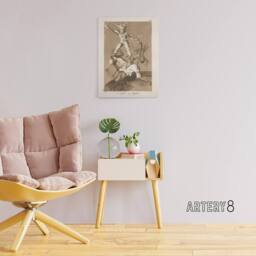 "Artery8 Up & Down Los Caprichos Francisco Goya Canvas Wall Art Print in Grey - Size: W12"" x H16""" - thumbnail 3