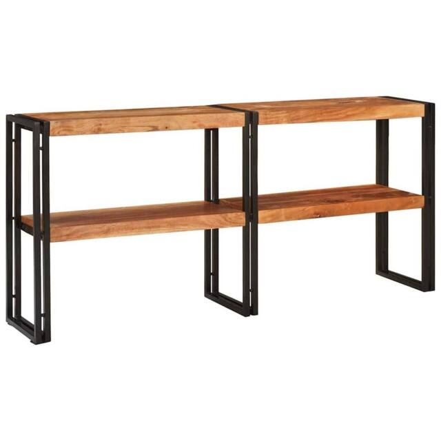 Berkfield Home Console Table 160x33x75 cm Solid Rough Acacia in Brown - Size: 160 x 33 x 75 cm - image 1