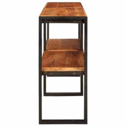 Berkfield Home Console Table 160x33x75 cm Solid Rough Acacia in Brown - Size: 160 x 33 x 75 cm - thumbnail 4