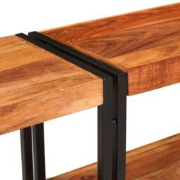 Berkfield Home Console Table 160x33x75 cm Solid Rough Acacia in Brown - Size: 160 x 33 x 75 cm - thumbnail 7