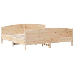 Berkfield Home Beautiful Bed Frame without Mattress 180x200 cm Super King Solid in Light Tan - thumbnail 1
