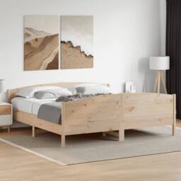 Berkfield Home Beautiful Bed Frame without Mattress 180x200 cm Super King Solid in Light Tan - thumbnail 2