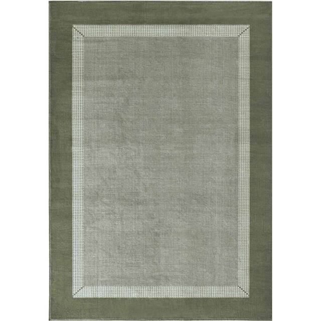 THE RUGS Designer Velours Band Rug & Runner Polypropylene Velours Pile Rug in Green - Size: 80 cm x 200 cm - image 1