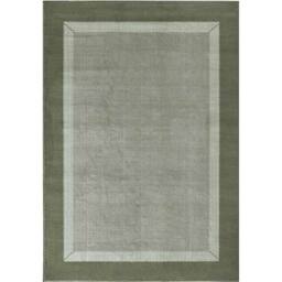 THE RUGS Designer Velours Band Rug & Runner Polypropylene Velours Pile Rug in Green - Size: 80 cm x 200 cm - thumbnail 1