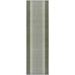 THE RUGS Designer Velours Band Rug & Runner Polypropylene Velours Pile Rug in Green - Size: 80 cm x 200 cm - thumbnail 6