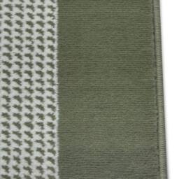 THE RUGS Designer Velours Band Rug & Runner Polypropylene Velours Pile Rug in Green - Size: 80 cm x 200 cm - thumbnail 4