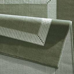 THE RUGS Designer Velours Band Rug & Runner Polypropylene Velours Pile Rug in Green - Size: 80 cm x 200 cm - thumbnail 2