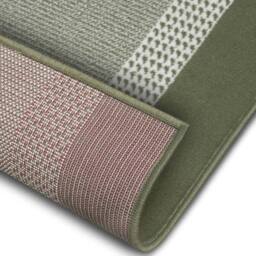 THE RUGS Designer Velours Band Rug & Runner Polypropylene Velours Pile Rug in Green - Size: 80 cm x 200 cm - thumbnail 3