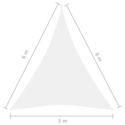 Berkfield Home Sunshade Sail Oxford Fabric Triangular 5x6x6 m White - thumbnail 6