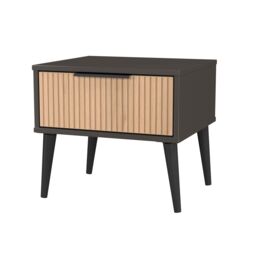 Ready Assembled 2 U Fuji 1 Drawer Bedside (Ready Assembled) in Grey - thumbnail 4