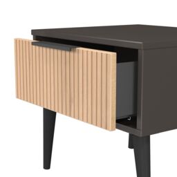 Ready Assembled 2 U Fuji 1 Drawer Bedside (Ready Assembled) in Grey - thumbnail 6