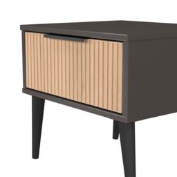 Ready Assembled 2 U Fuji 1 Drawer Bedside (Ready Assembled) in Grey - thumbnail 5