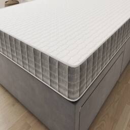 Sloomy Essentials Grey Square Bonnell Hybrid Quilted Spring Mattress 15cm in White - Size: Double - thumbnail 1
