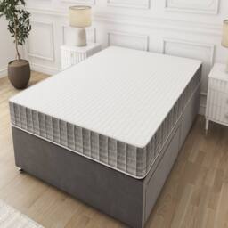 Sloomy Essentials Grey Square Bonnell Hybrid Quilted Spring Mattress 15cm in White - Size: Double - thumbnail 2