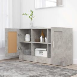Berkfield Home Sideboard Concrete Grey 120x30.5x70 cm Engineered Wood - thumbnail 3