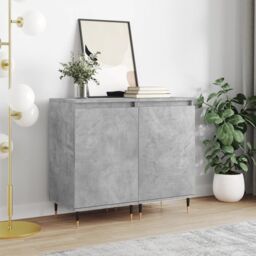 Berkfield Home Sideboards 2 pcs Concrete Grey 40x35x70 cm Engineered Wood in Black - Size: 40 x 35 x 70 cm