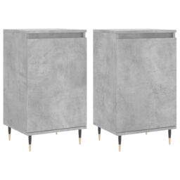 Berkfield Home Sideboards 2 pcs Concrete Grey 40x35x70 cm Engineered Wood in Black - Size: 40 x 35 x 70 cm - thumbnail 2