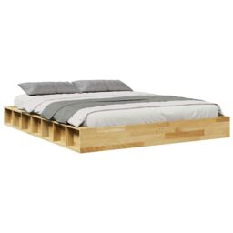 Berkfield Home Bed Frame without Mattress 150x200 cm Solid Wood Oak in Brown - thumbnail 5