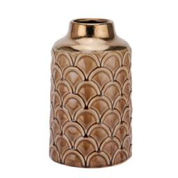 Love Lace Seville Collection Small Caramel Scalloped Vase in Gold - thumbnail 1