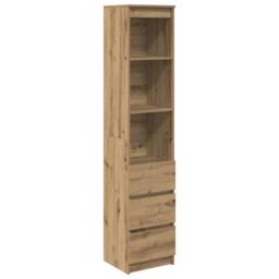 Berkfield Home Highboard Artisan Oak 37.5x35x180 cm Engineered Wood in Brown - thumbnail 2
