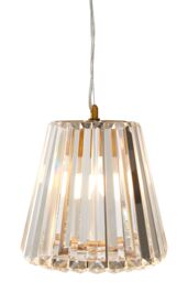 Orsina Bronze Cone Pendant Light, Geometric Crystal Glass Shade, Contemporary Boutique Fixture for Dining Room in Gold - thumbnail 5