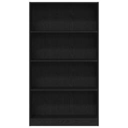 Berkfield Home Elegant 4-Tier Bookcase Black Oak 80x24x143 cm Engineered Wood - Size: 80 x 24 x 143 cm - thumbnail 5