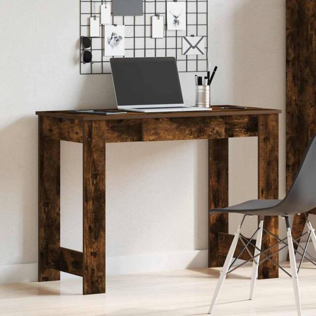 Berkfield Home Decorative Desk Smoked Oak 100x45x75 cm Engineered Wood in Brown - Size: 100 x 45 x 75 cm - image 1
