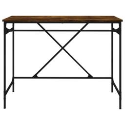 Berkfield Home Desk Smoked Oak 100x50x75 cm Engineered Wood & Iron in Brown - Size: 100 x 50 x 75 cm - thumbnail 5