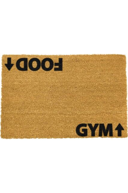 Artsy Mats Gym addict doormat - Regular 60x40cm in Black - Size: 40 cm x 60 cm - image 1