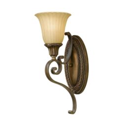 Netlighting Kelham Hall 1 Light Indoor Wall Light Gold Bronze E27 in Brown - thumbnail 1